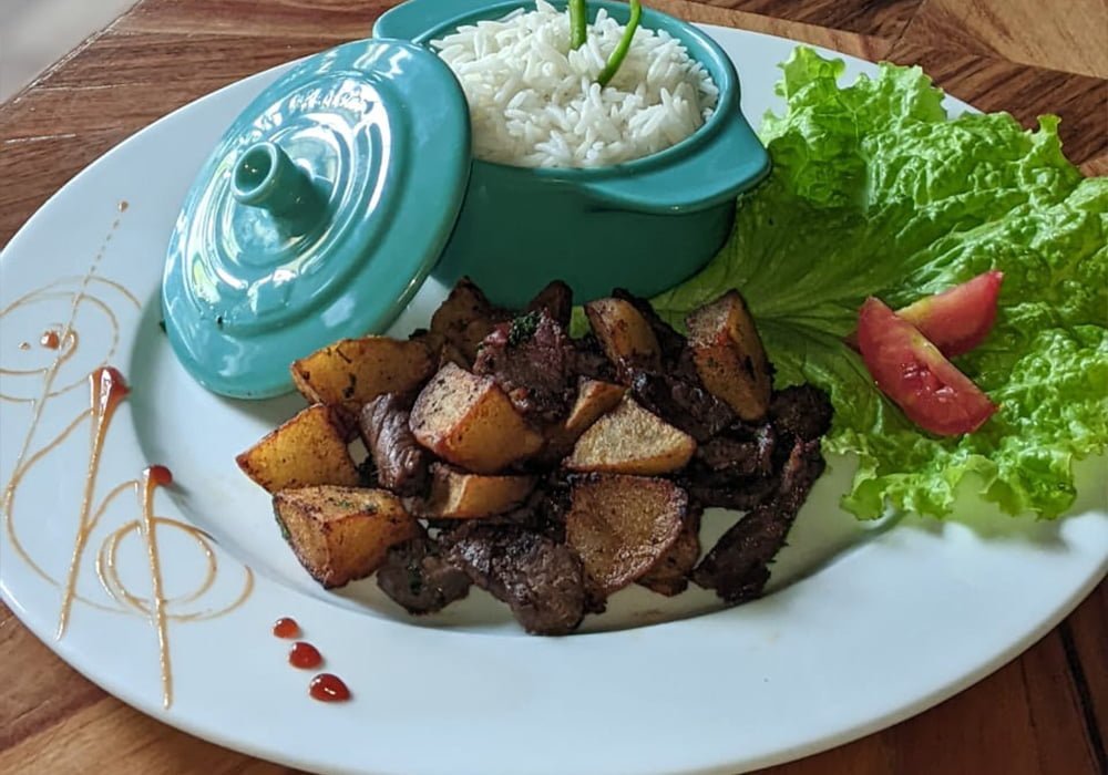 Pomme sautée steak de zébu