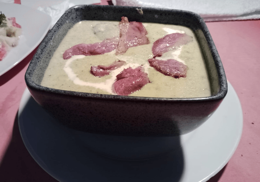 Vélouté de légumes magret fumé